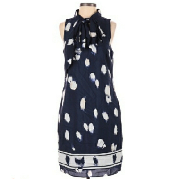 Banana Republic Dresses & Skirts - Banana Republic Tie Neck Shift Dress Navy Large